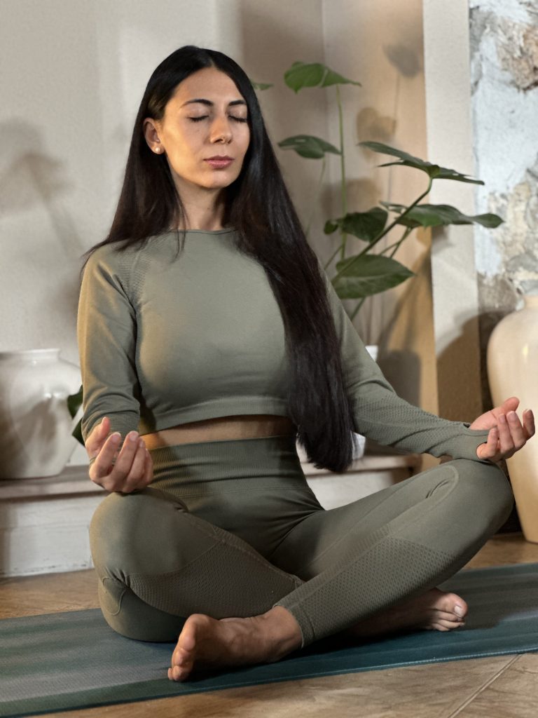 Holiday stress management Ketty meditating